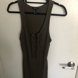Green cross chest dress